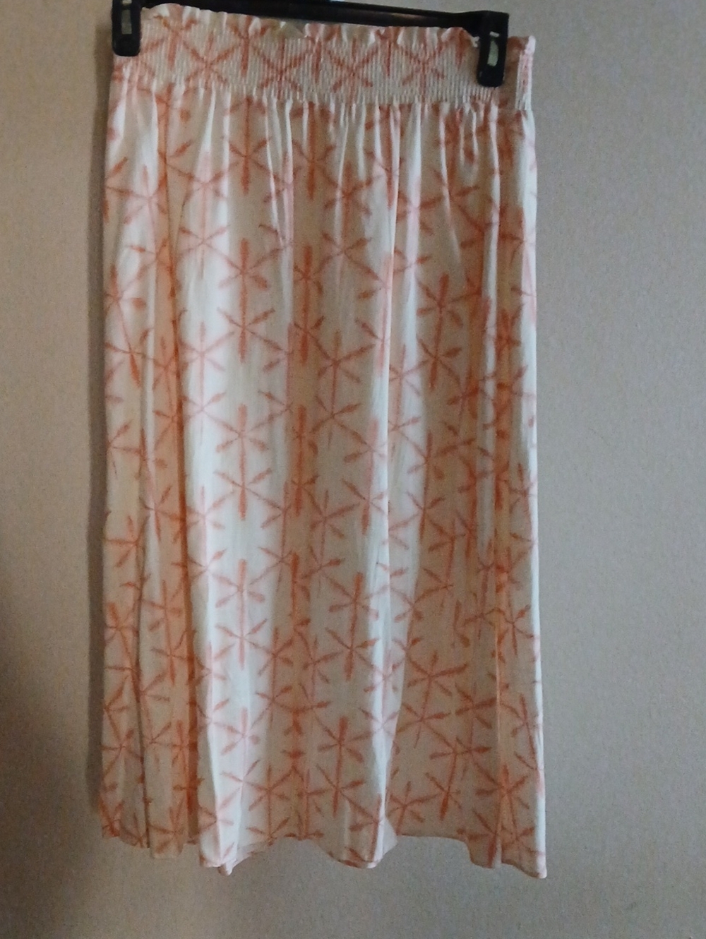 LOFT Peach Starburst Maxi Skirt on White